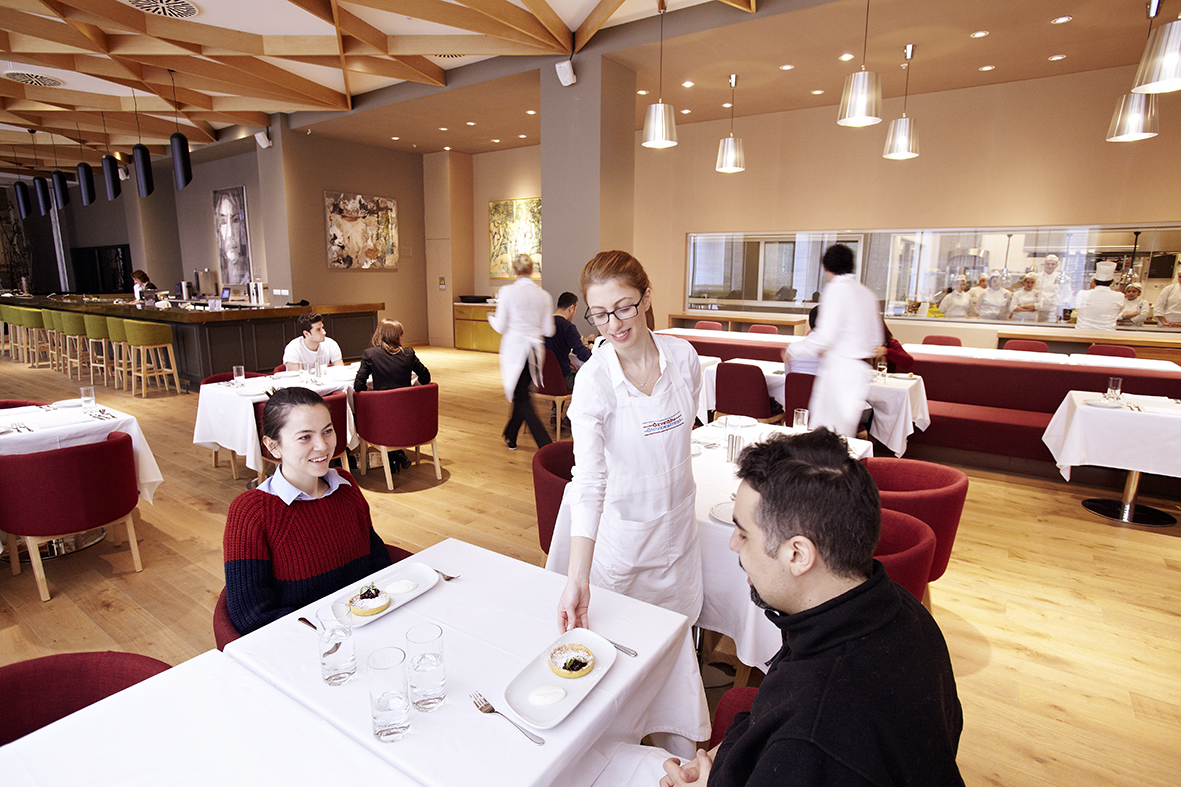 Plating during Le Cordon Bleu practical session